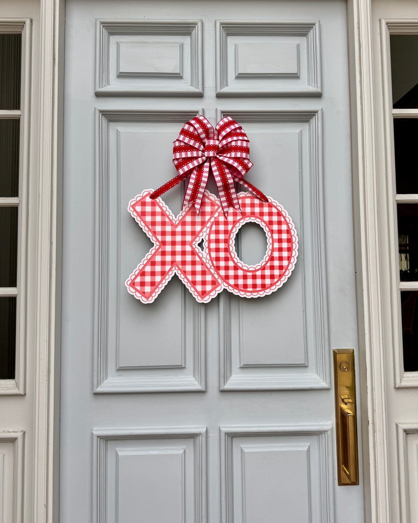 Red Gingham XO Door Hanger