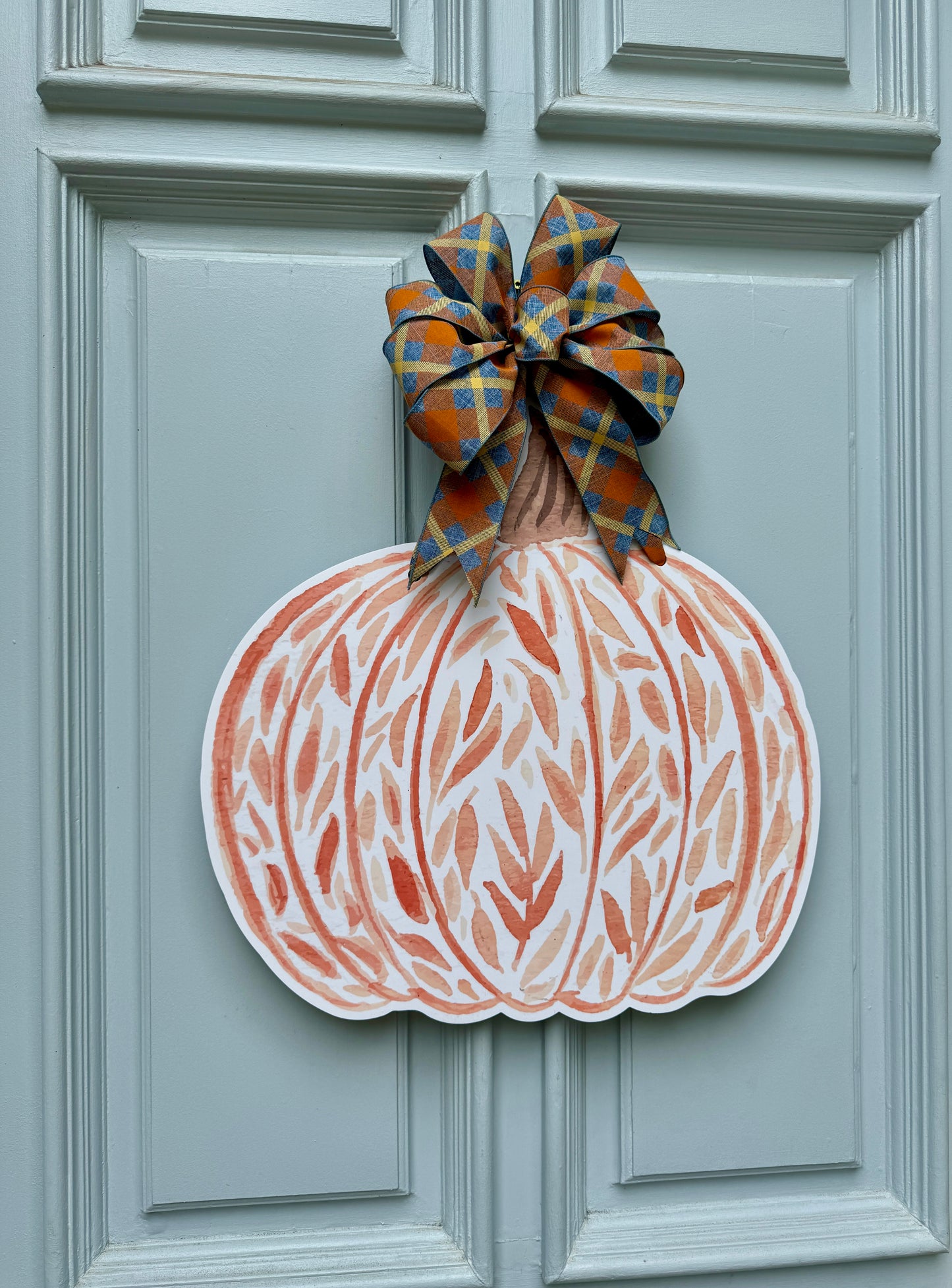 Falling Leaves & Pumpkin Please Door Hanger