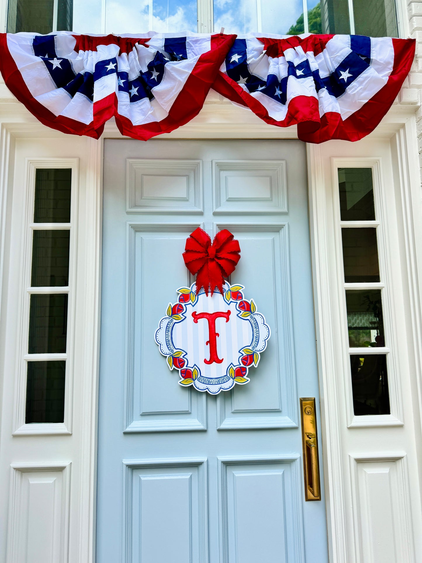 *Custom* Signature Spring Crest Door Hanger - Patriotic