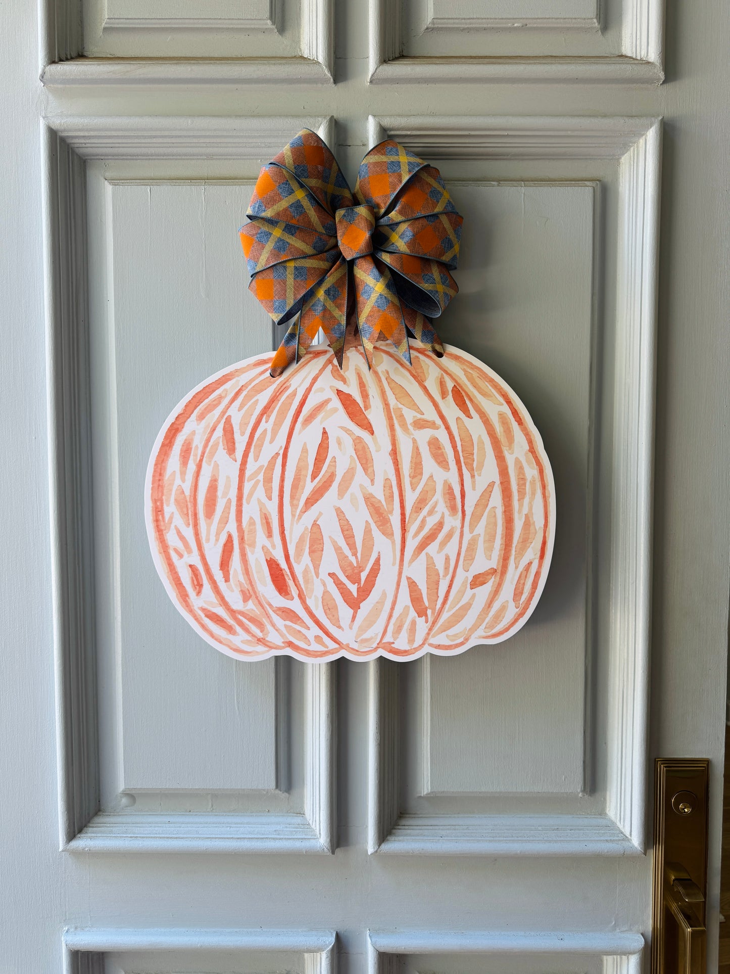 Falling Leaves & Pumpkin Please Door Hanger