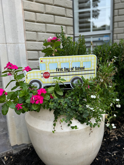 First/Last Day Gingham School Bus - Double Sided