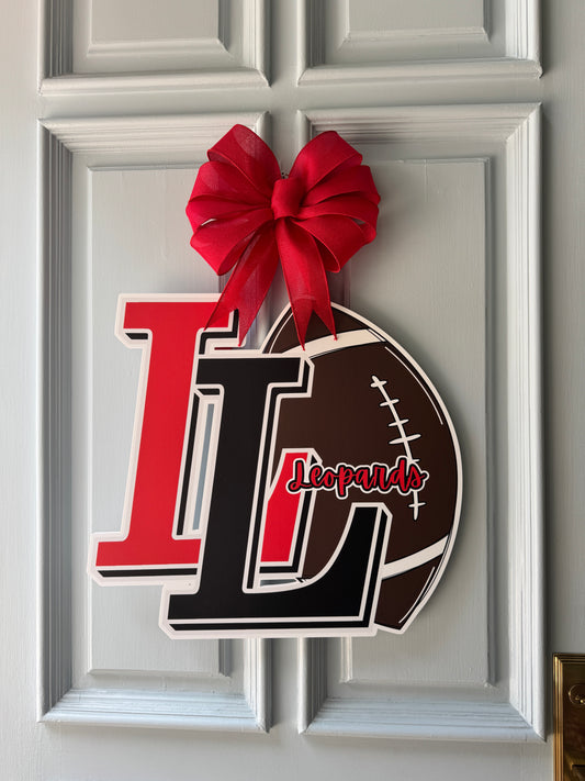 Lovejoy Leopard Football Door Hanger