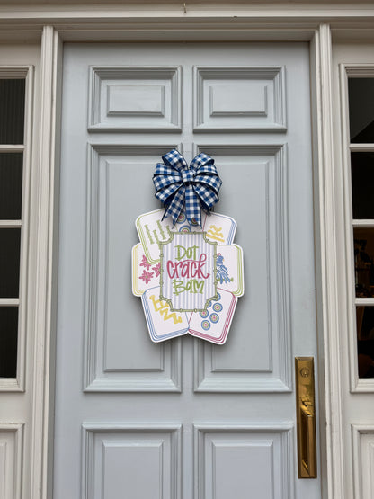 Dot Crack Bam Mahjong Door Hanger