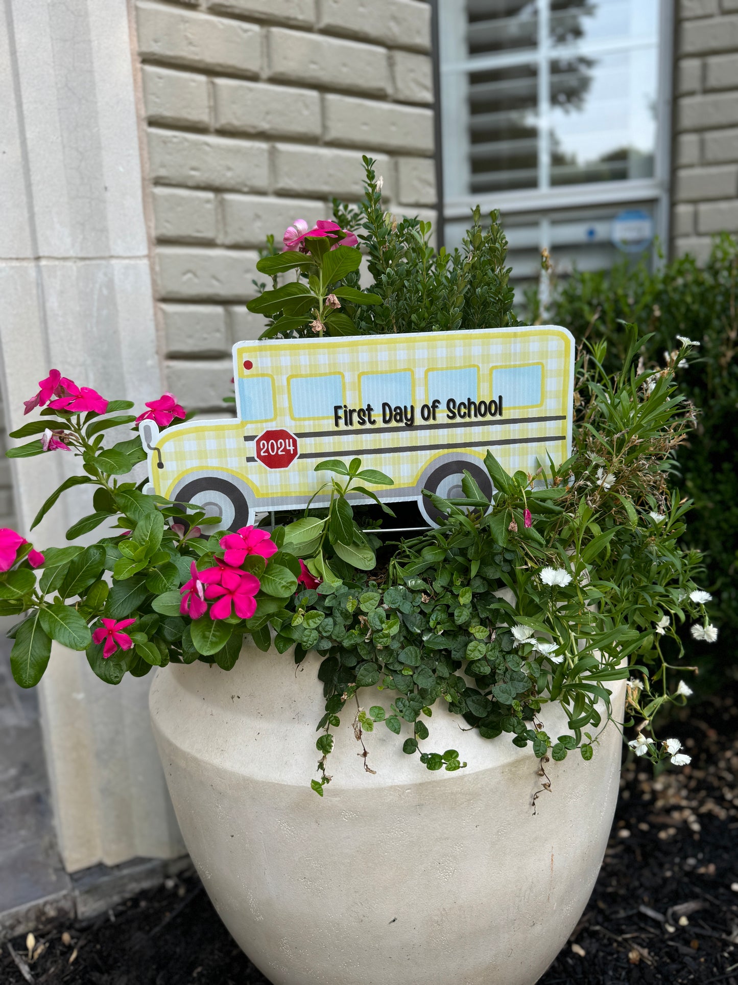 First/Last Day Gingham School Bus - Double Sided