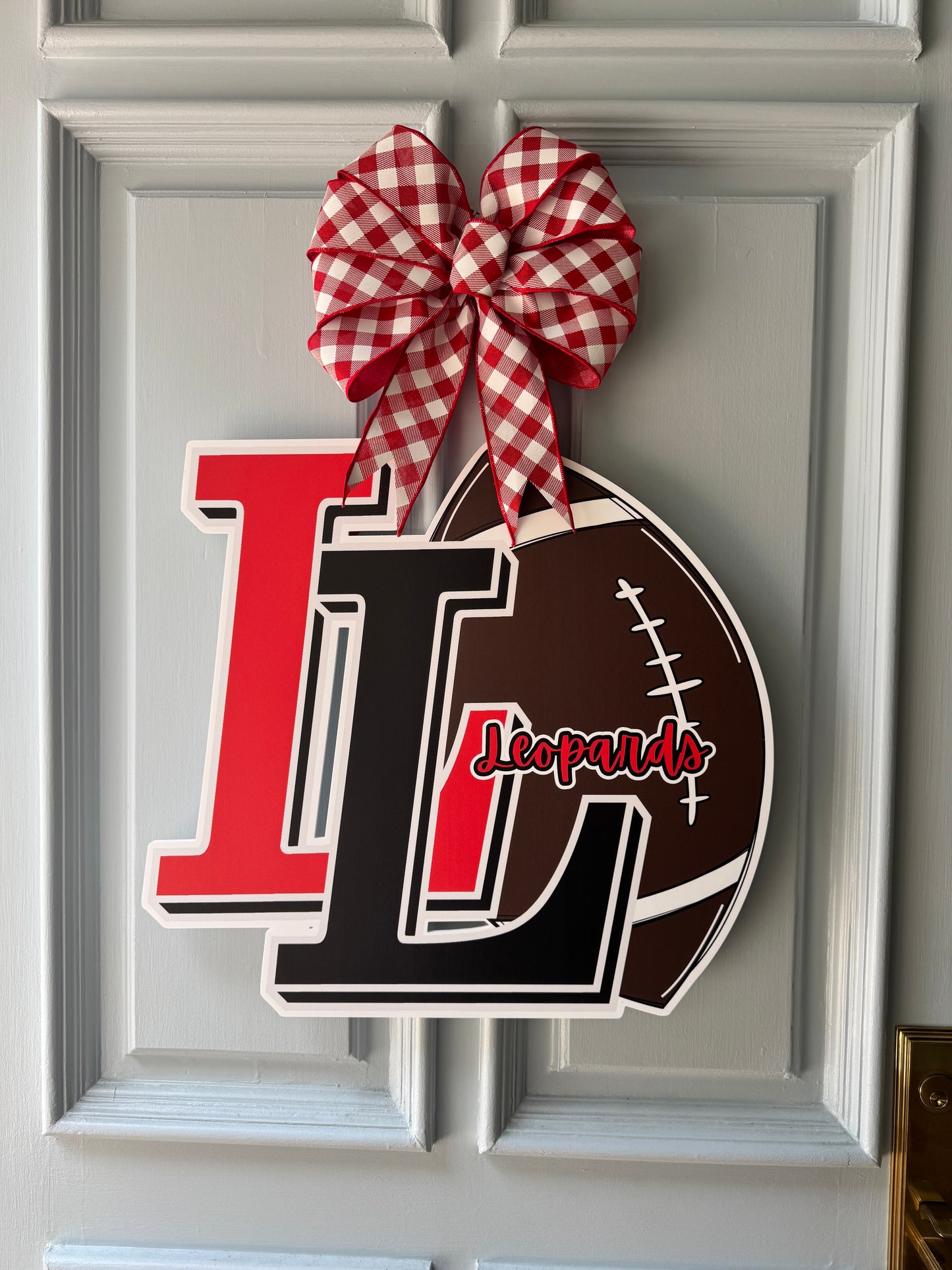 Lovejoy Leopard Football Door Hanger