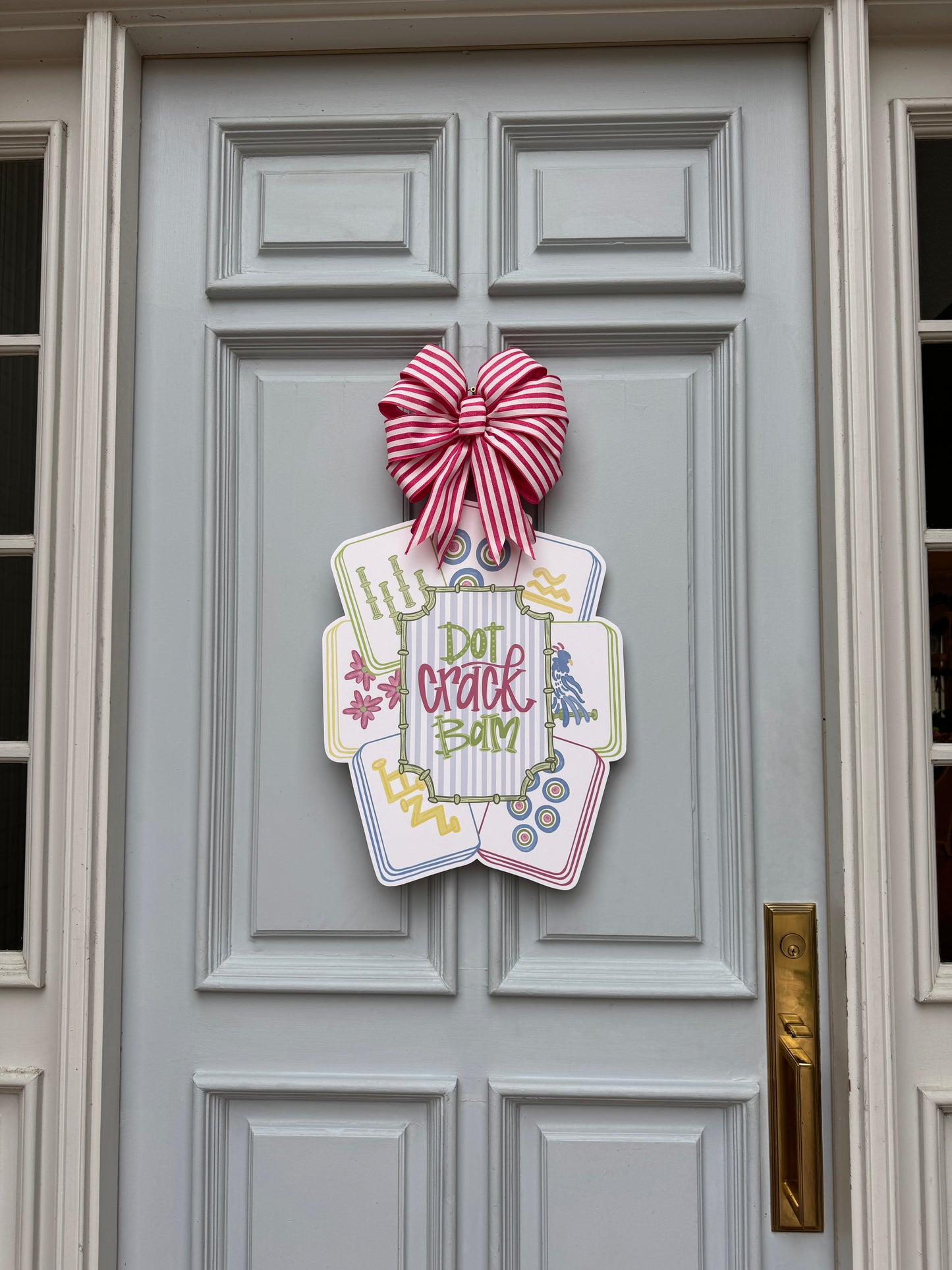 Dot Crack Bam Mahjong Door Hanger