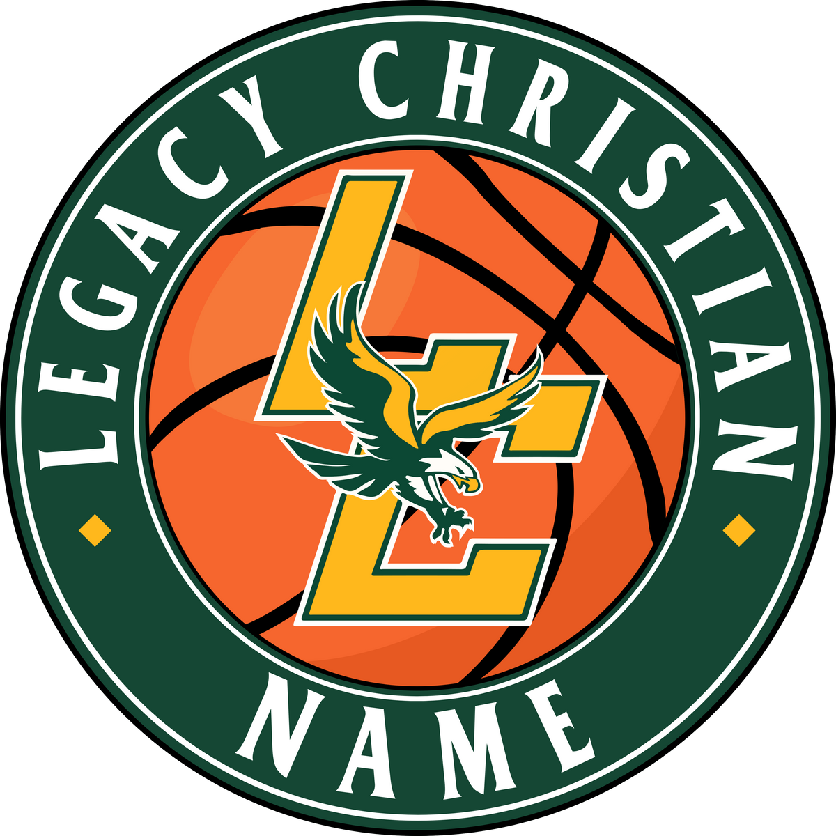 Legacy Christian Basketball Yard Sign
