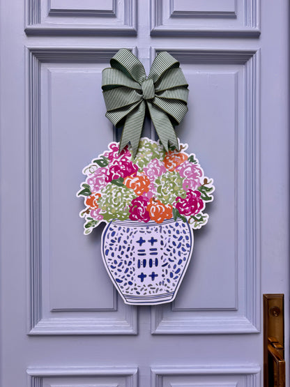 Year Round Chinoiserie Floral Door Hanger