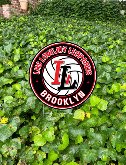 Lovejoy Leopards Volleyball Yard Sign