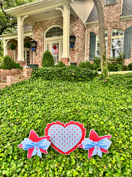 Love Blooms Patriotic Yard Sign Set