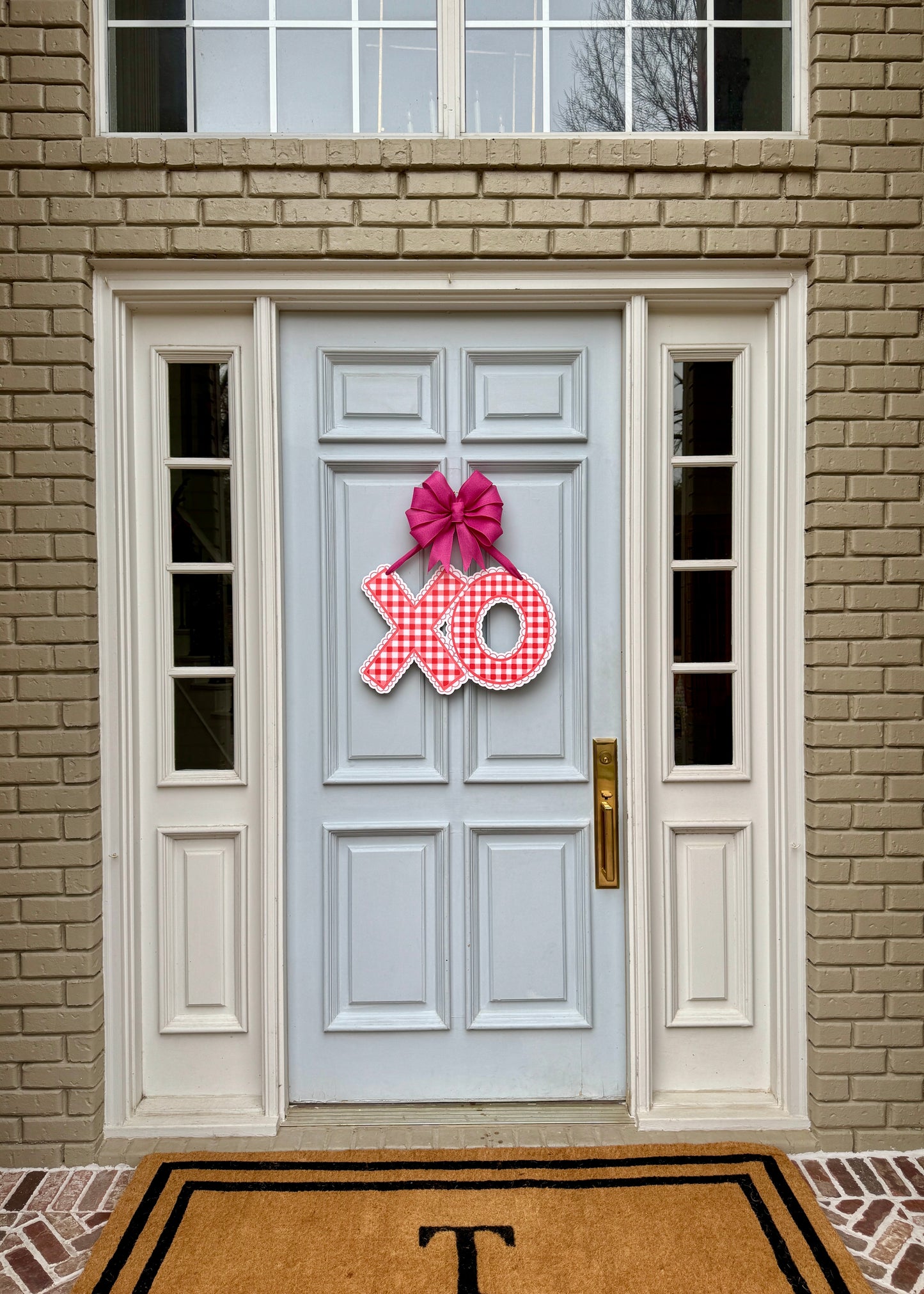 Red Gingham XO Door Hanger