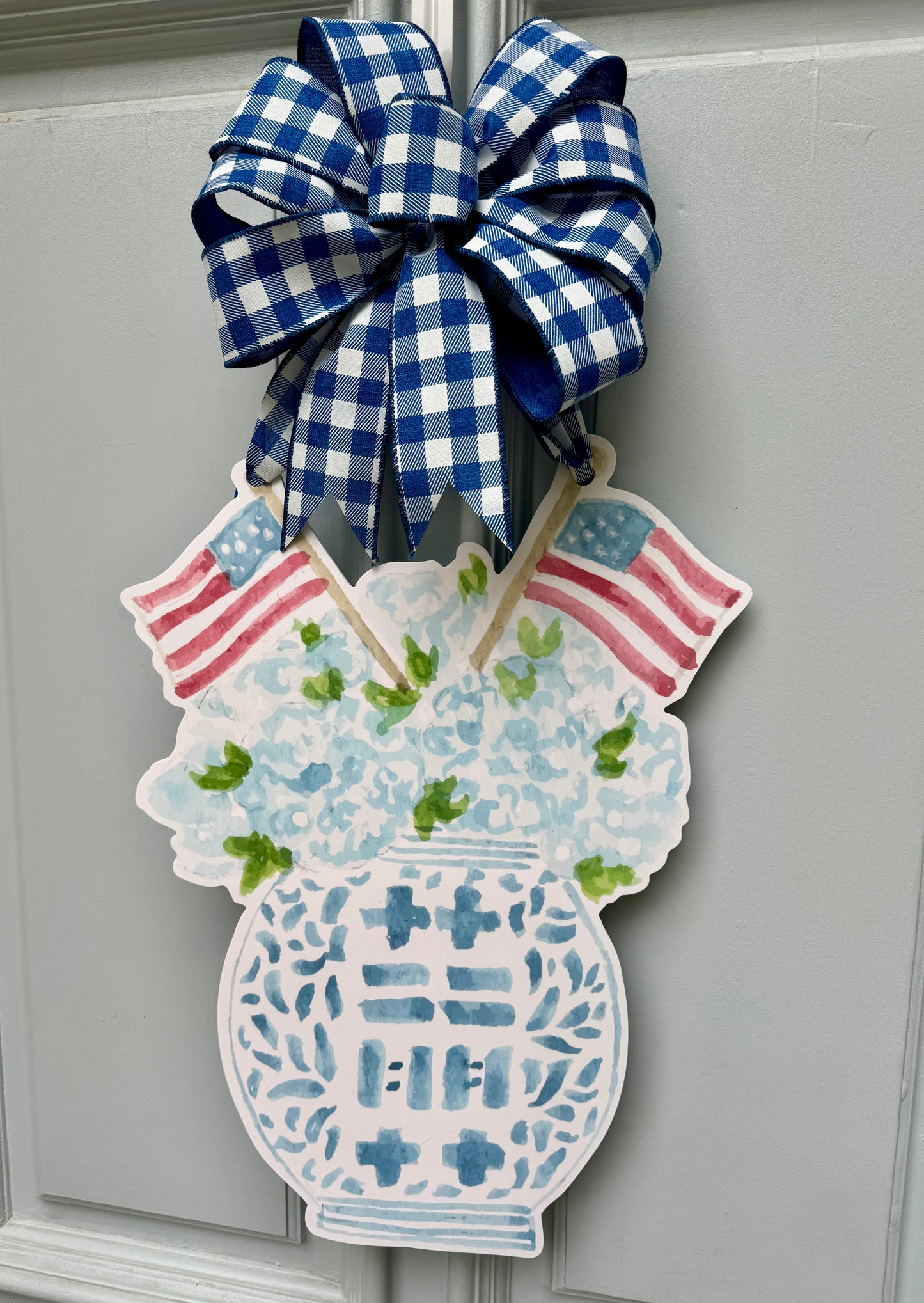 Stars & Stripes Ginger Jar Door Hanger