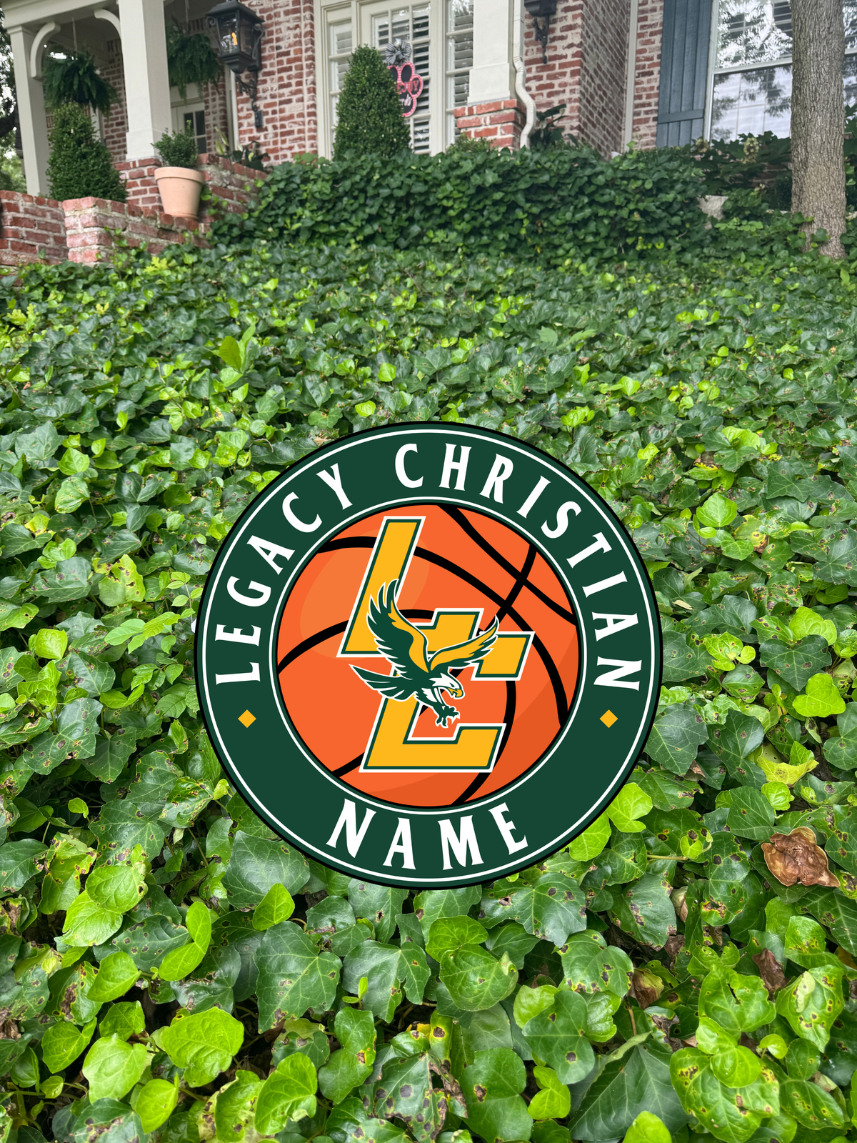 Legacy Christian Basketball Yard Sign