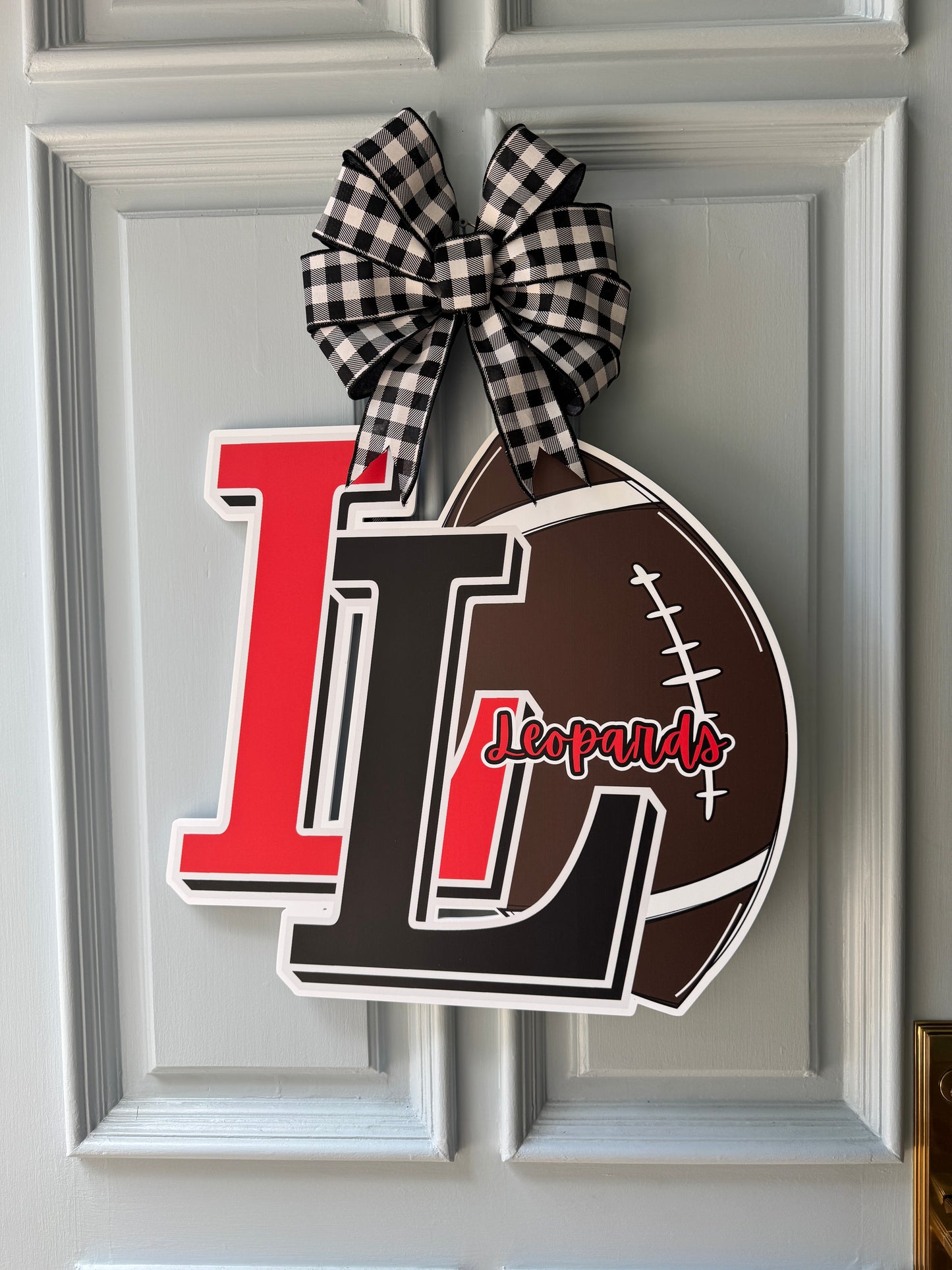 Lovejoy Leopard Football Door Hanger