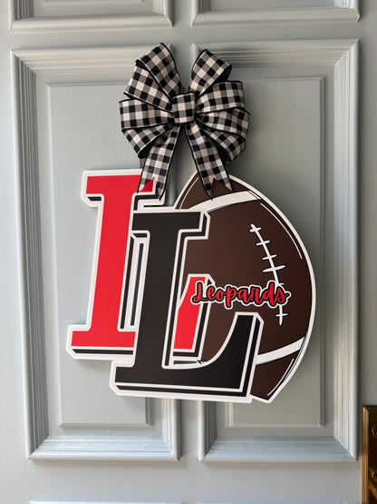 Lovejoy Leopard Football Door Hanger