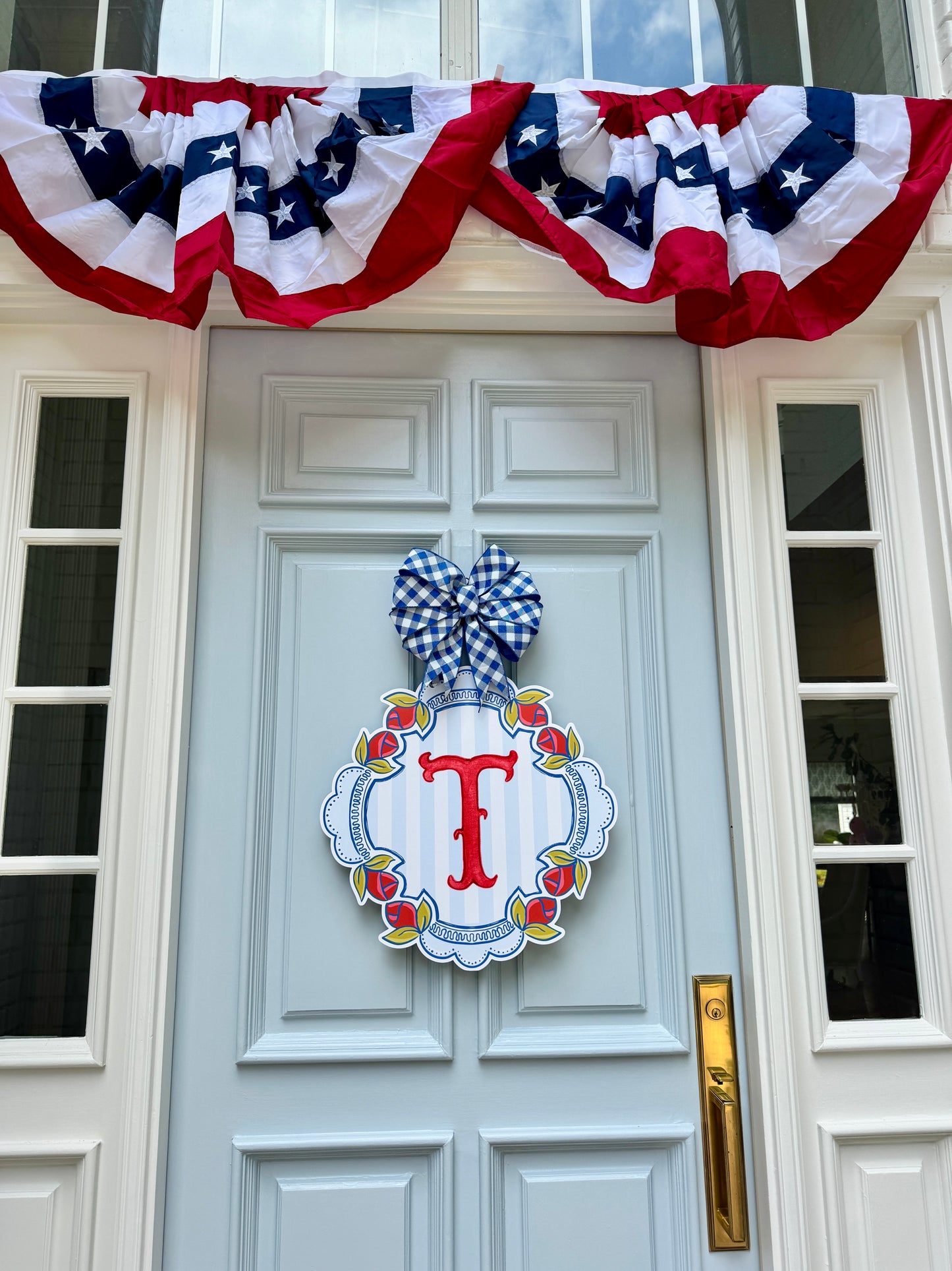 *Custom* Signature Spring Crest Door Hanger - Patriotic