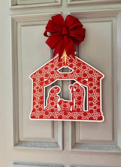 Red Chinoiserie Nativity