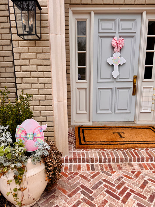 Pair of Spring Bow Egg Pot Stakes