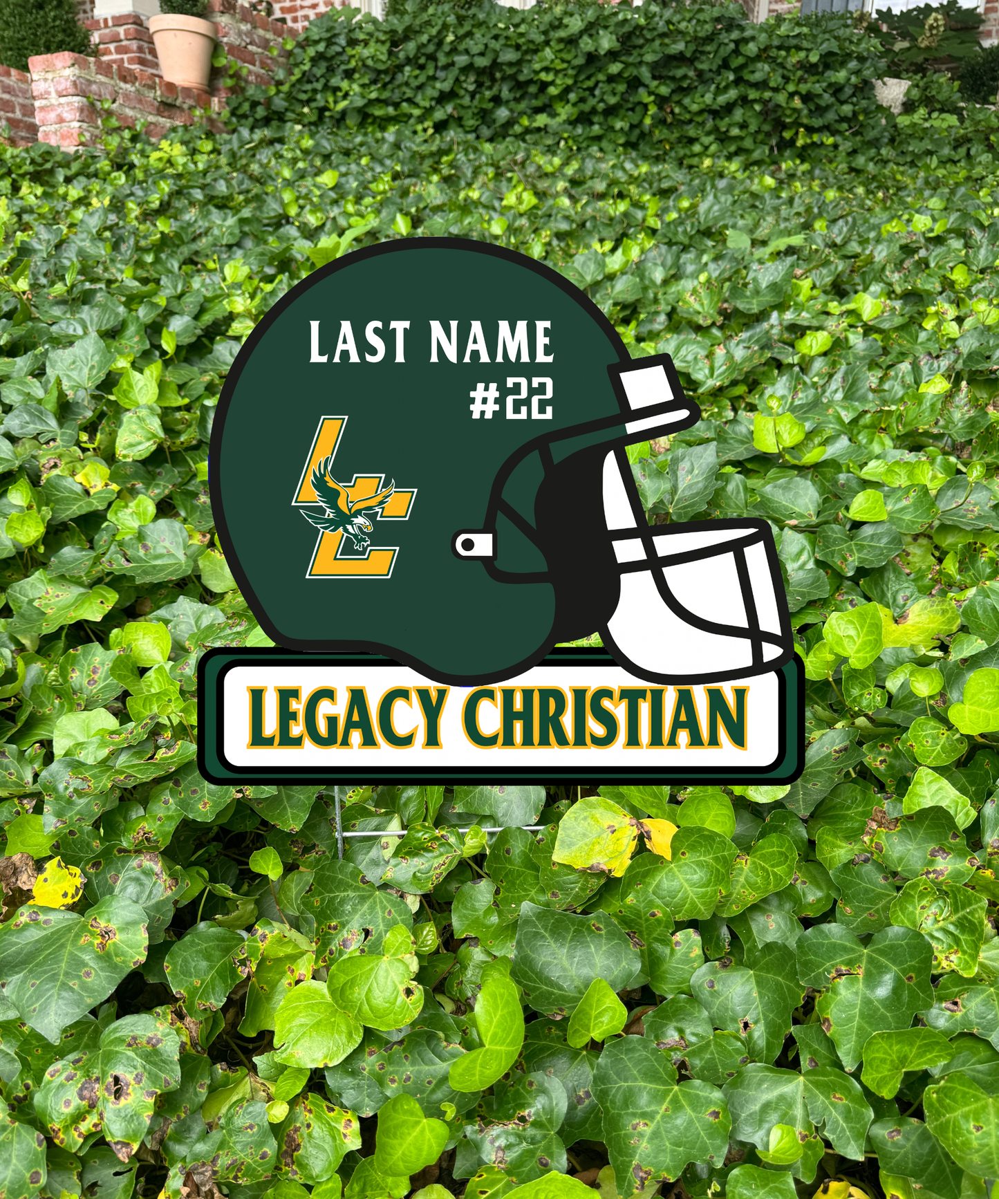 Legacy Christian Football Yard Sign