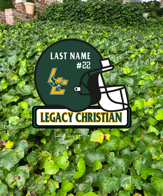 Legacy Christian Football Yard Sign
