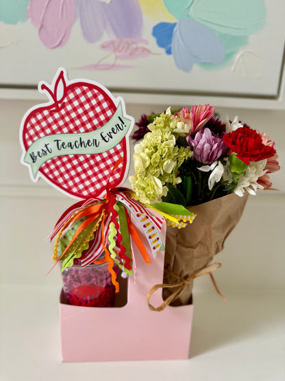 Teacher Apple Ribbon Wand