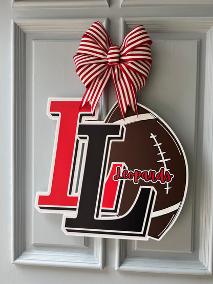Lovejoy Leopard Football Door Hanger