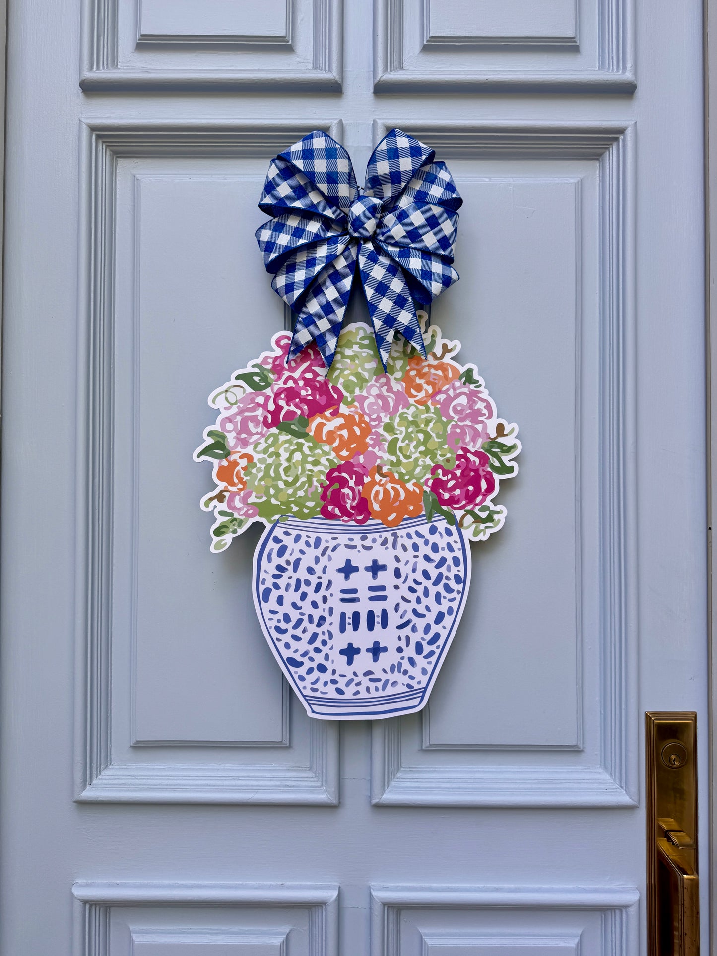 Year Round Chinoiserie Floral Door Hanger