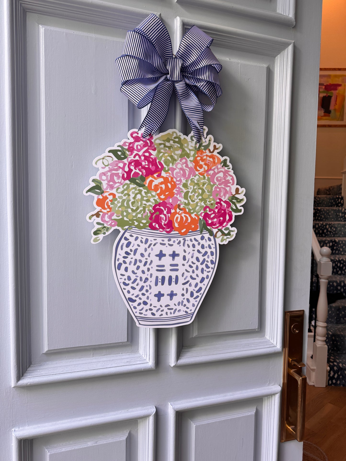 Year Round Chinoiserie Floral Door Hanger