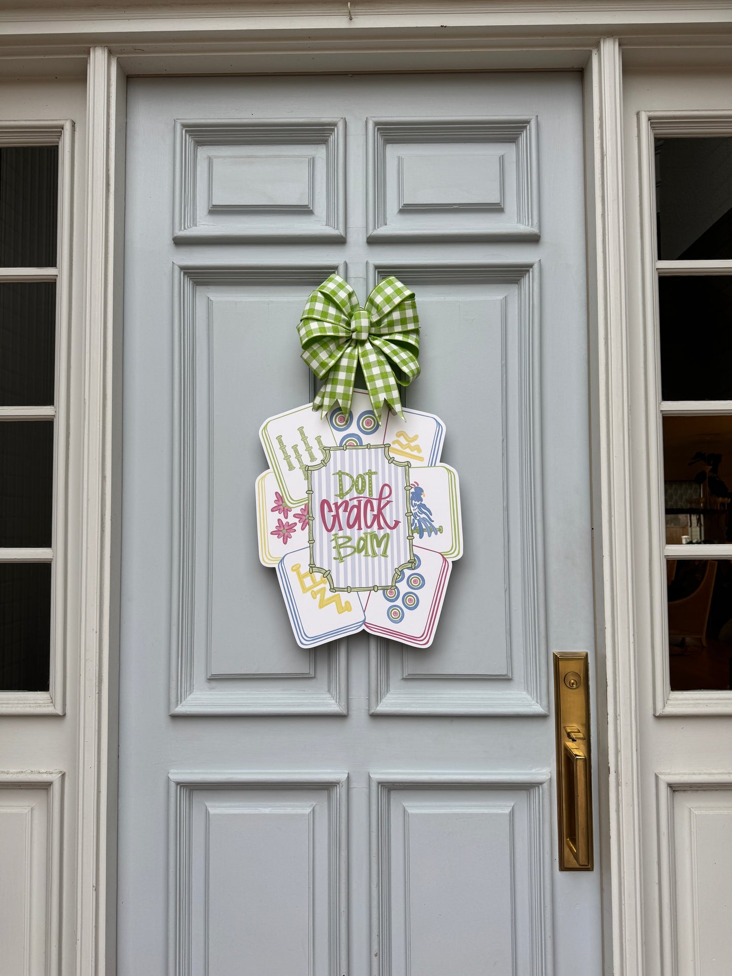 Dot Crack Bam Mahjong Door Hanger