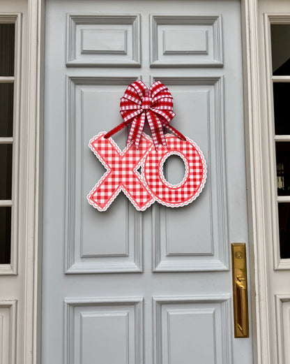 Red Gingham XO Door Hanger