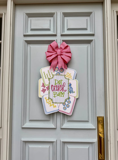 Dot Crack Bam Mahjong Door Hanger