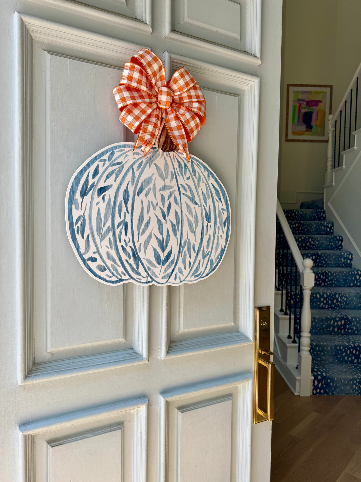 Blue Fern Bloom Door Hanger