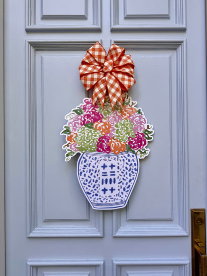 Year Round Chinoiserie Floral Door Hanger