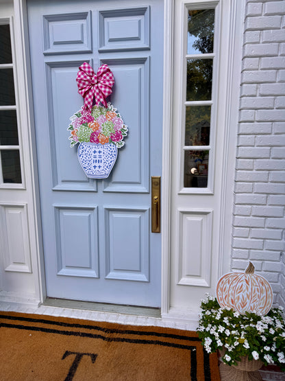 Year Round Chinoiserie Floral Door Hanger