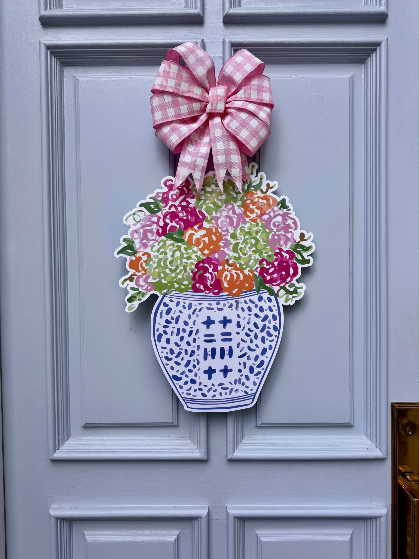 Year Round Chinoiserie Floral Door Hanger