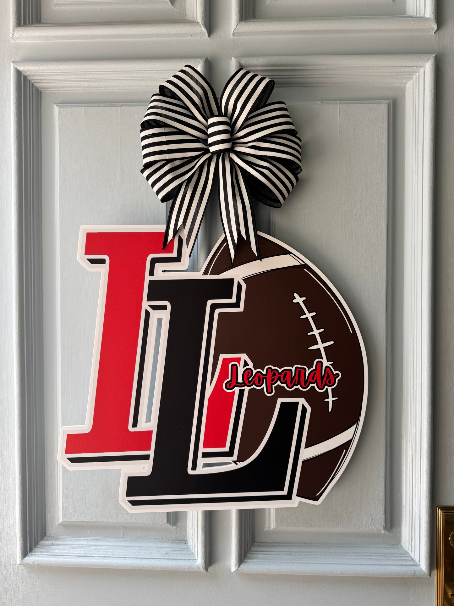 Lovejoy Leopard Football Door Hanger