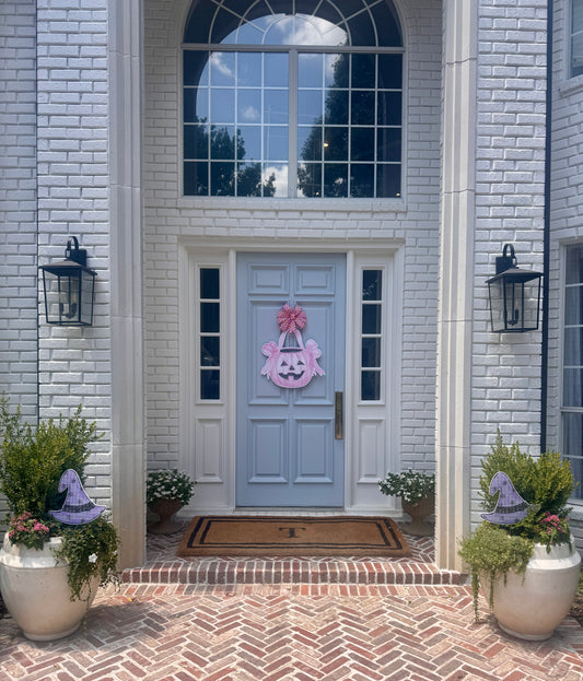 Pretty in Pink Pumpkin Door Hanger