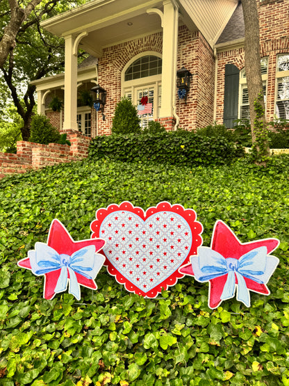 Love Blooms Patriotic Yard Sign Set