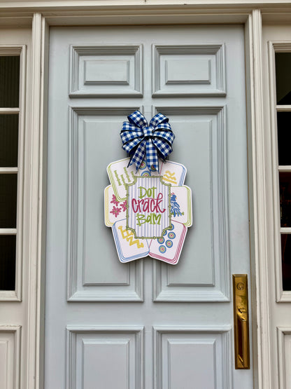 Dot Crack Bam Mahjong Door Hanger