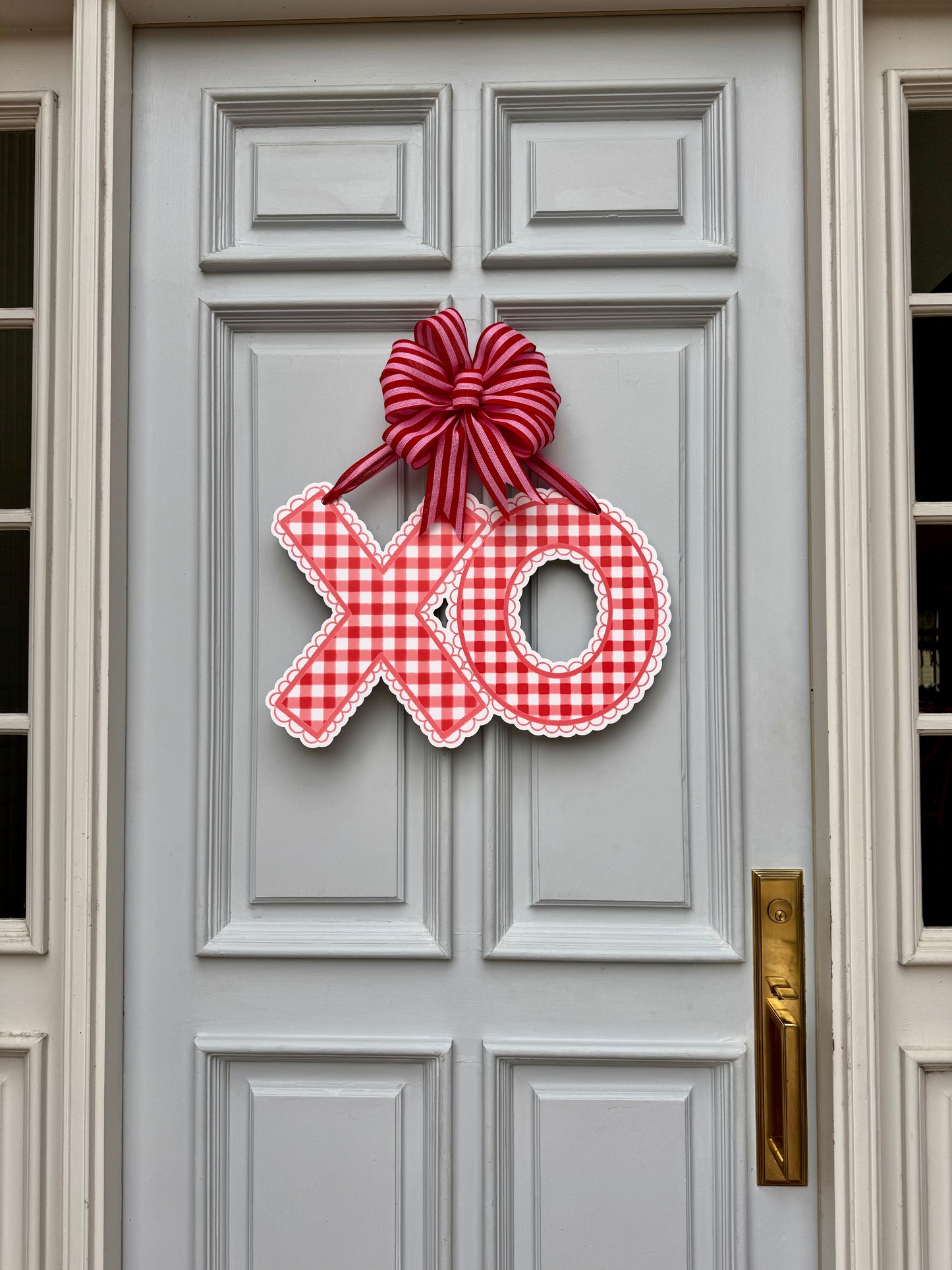 Red Gingham XO Door Hanger