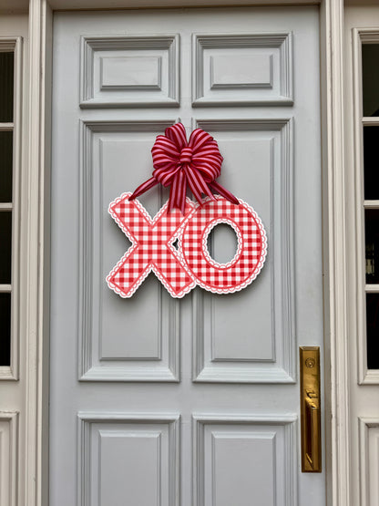 Red Gingham XO Door Hanger