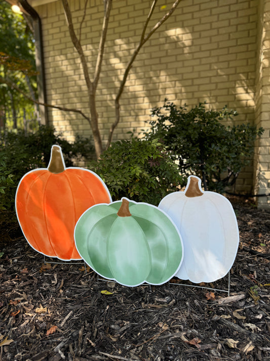 Sage & Spice Pumpkin Trio Yard Signs