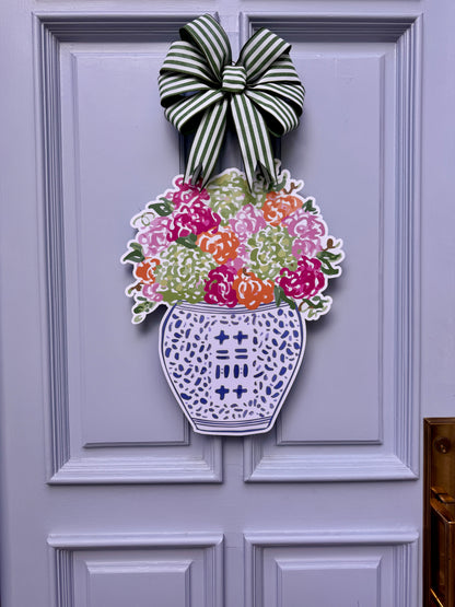 Year Round Chinoiserie Floral Door Hanger