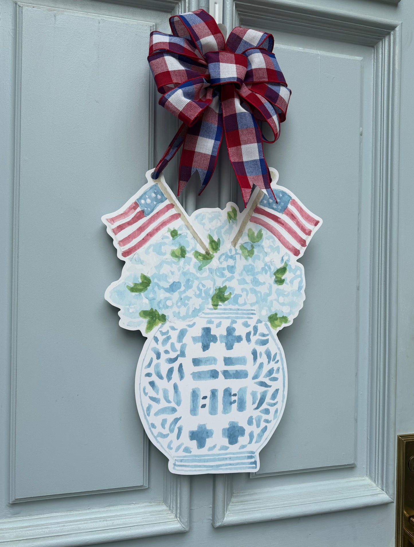 Stars & Stripes Ginger Jar Door Hanger