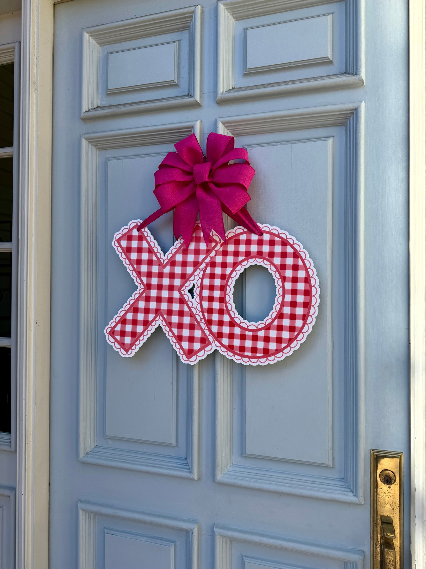 Red Gingham XO Door Hanger