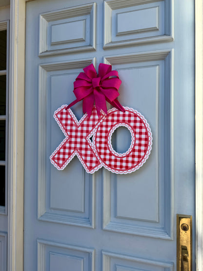 Red Gingham XO Door Hanger