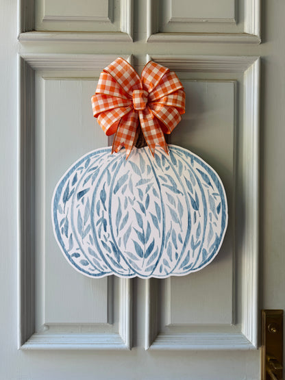 Blue Fern Bloom Door Hanger