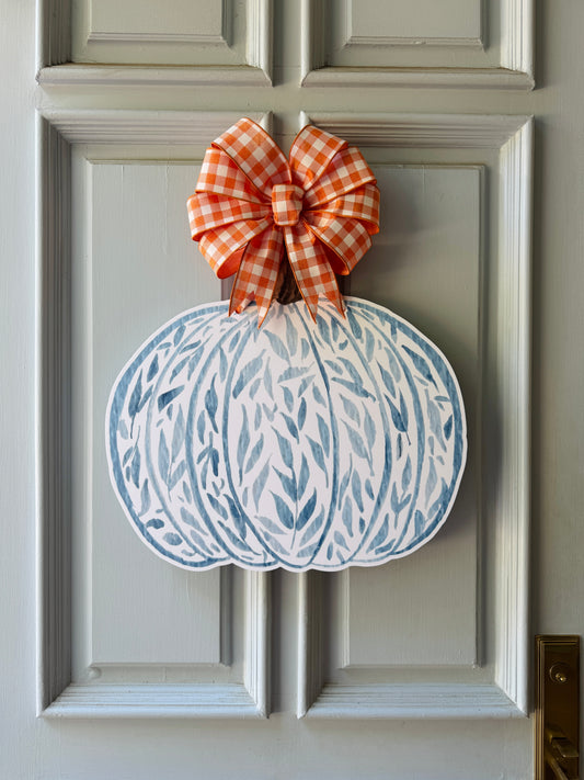 Blue Fern Bloom Door Hanger