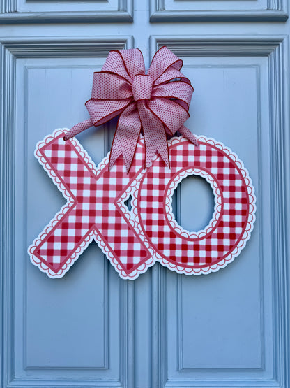 Red Gingham XO Door Hanger