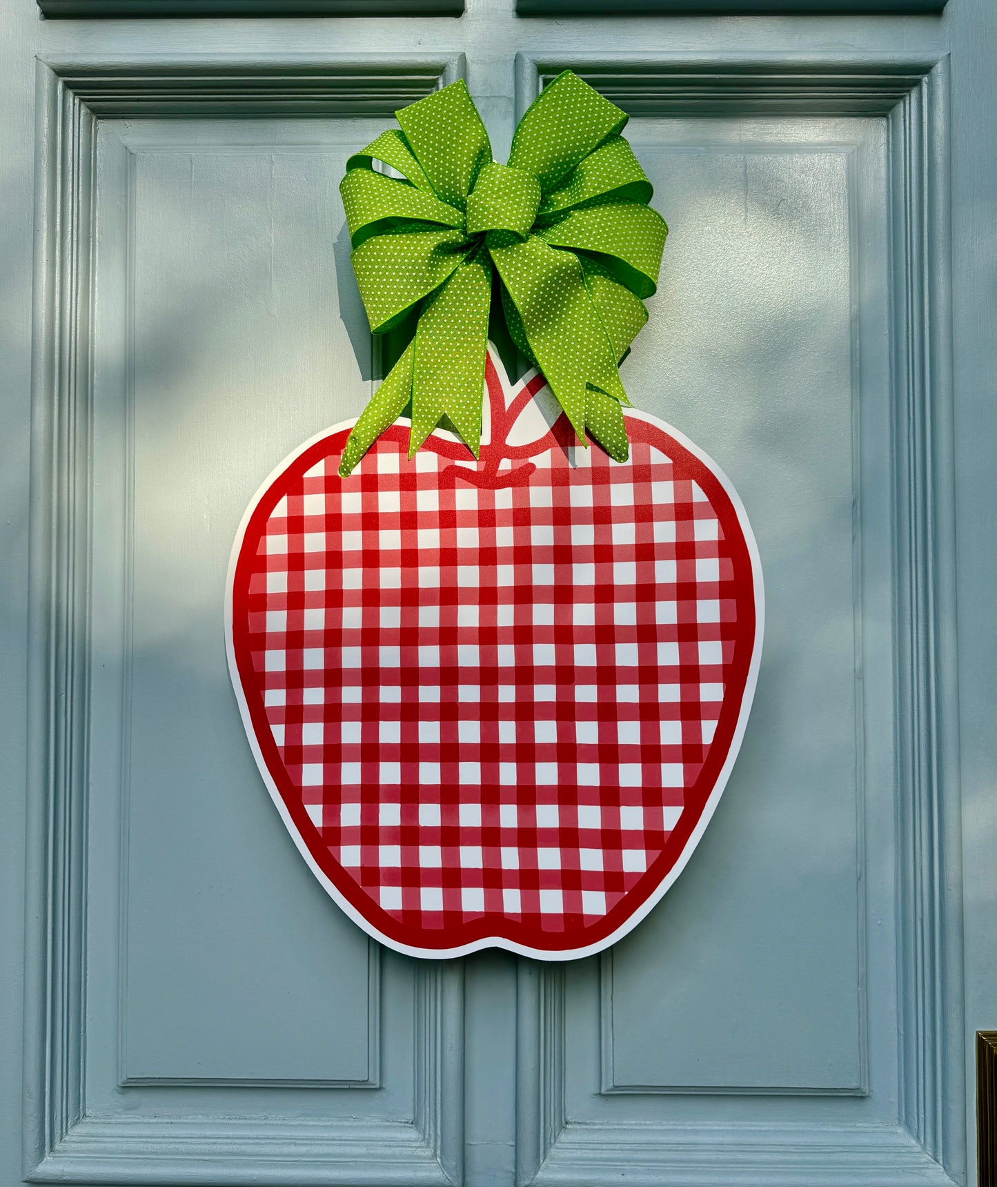 Red Gingham Back to School Door Hanger